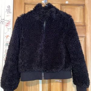 Zara fuzzy bomber jacket